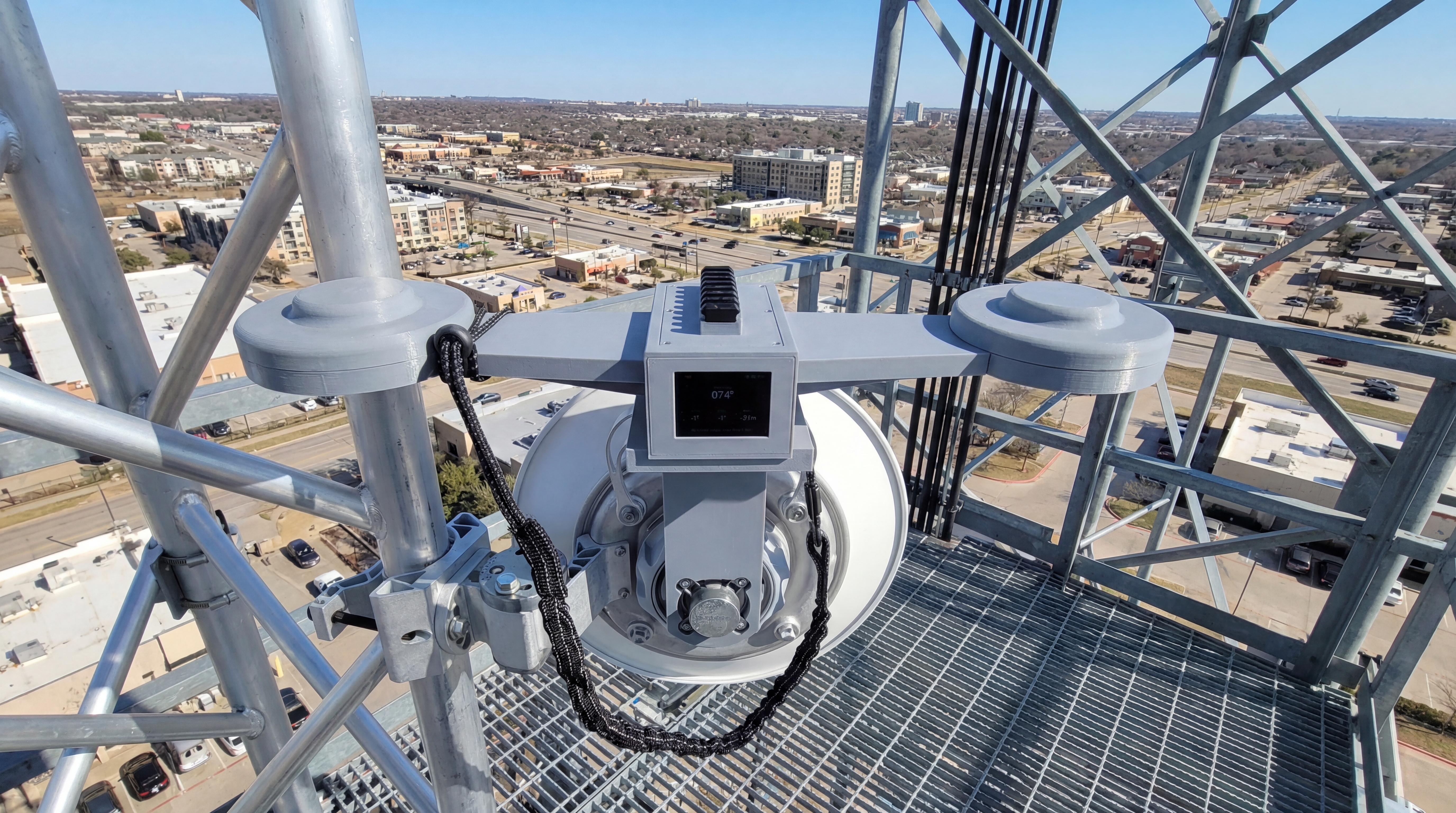 WISP Aligner installed on an antenna mount